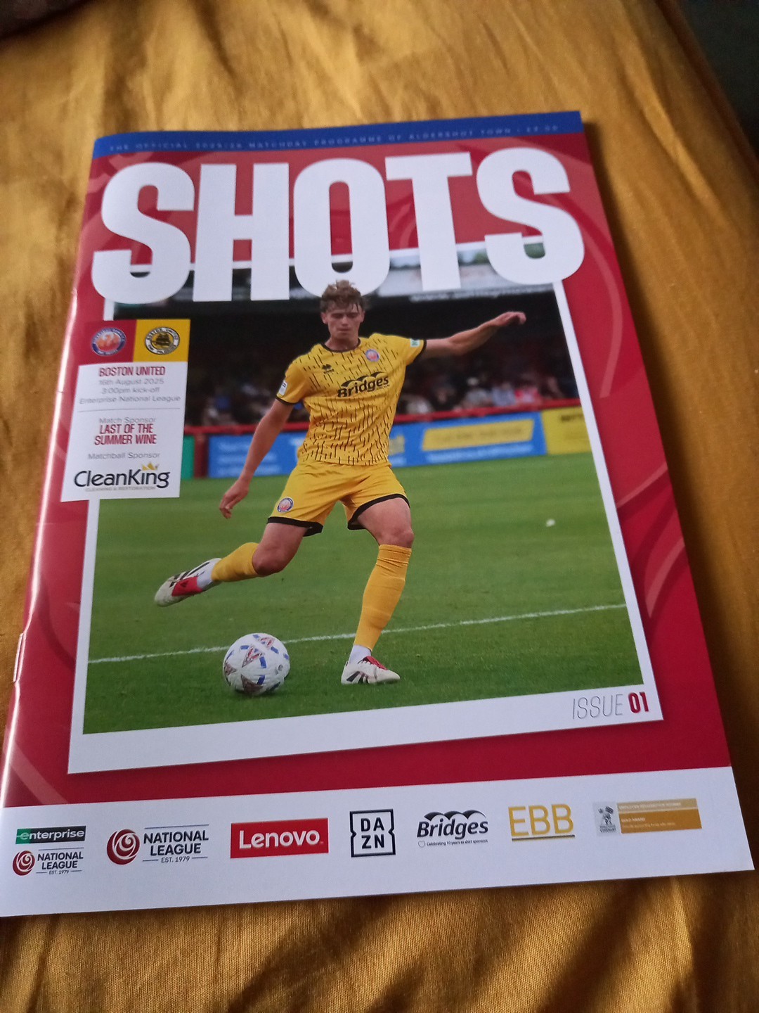 Aldershot Town  V Boston United Football Programme 2025/26 for sale on Ebay