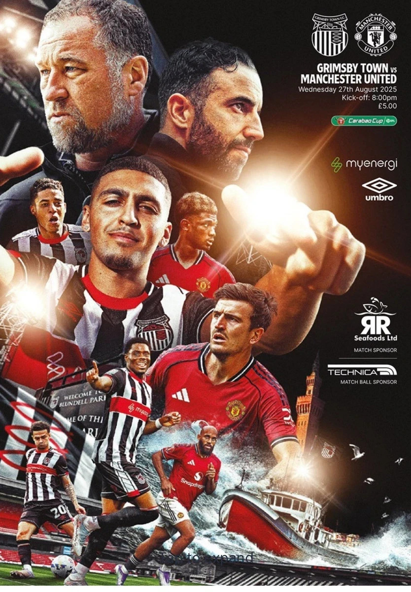 Grimsby Town v Manchester United Carabao Cup 2025 for sale on Ebay