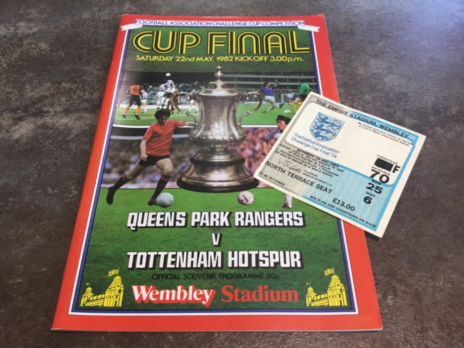 Queens Park Rangers v Tottenham 22 May 1982 FA Cup Final + Match Ticket for sale on Ebay