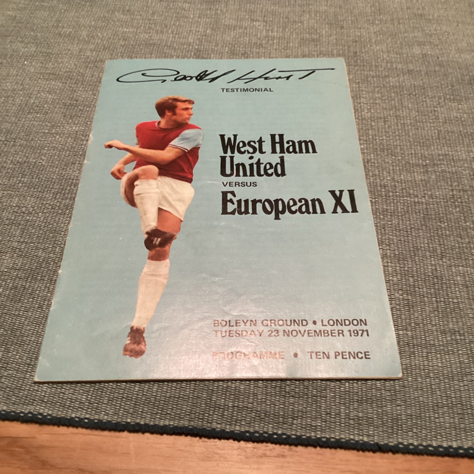 1971/2 West Ham v European X1. Geoff Hurst testimonial  for sale on Ebay