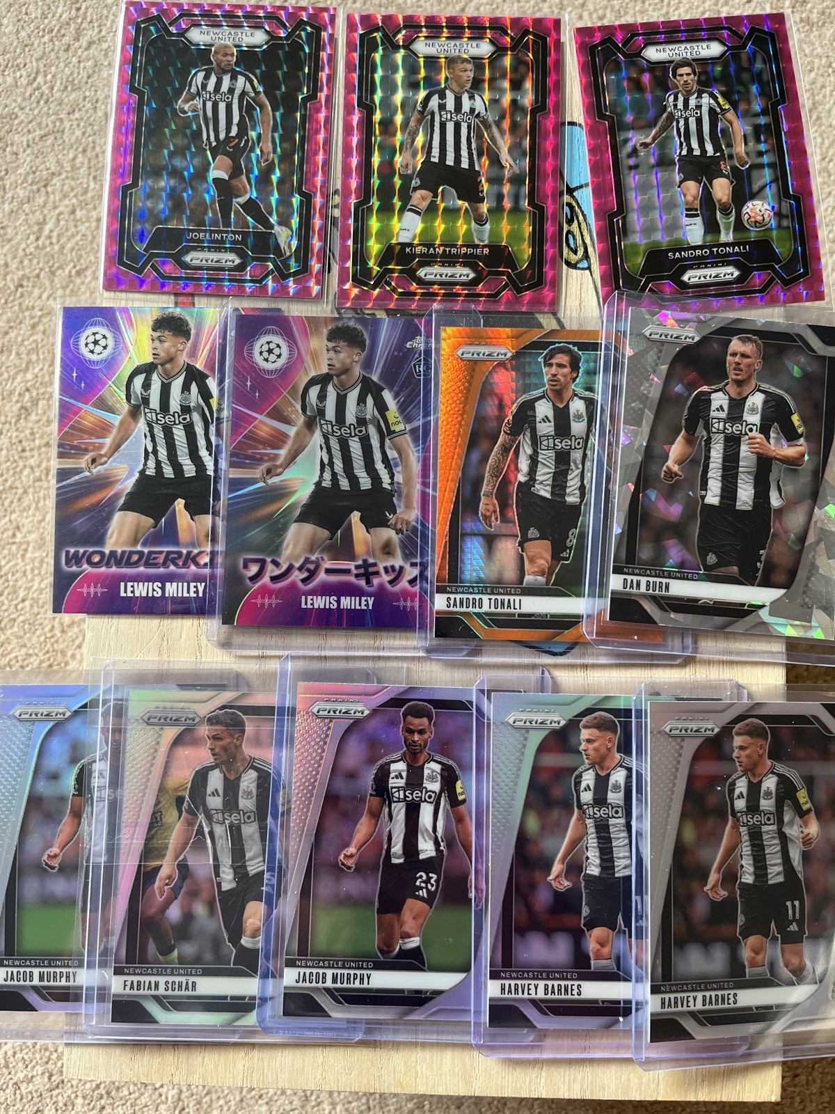 Newcastle United Parallel Bundle. Tonali, Miley, Joelinton, Prizm, Topps Chrome for sale on Ebay