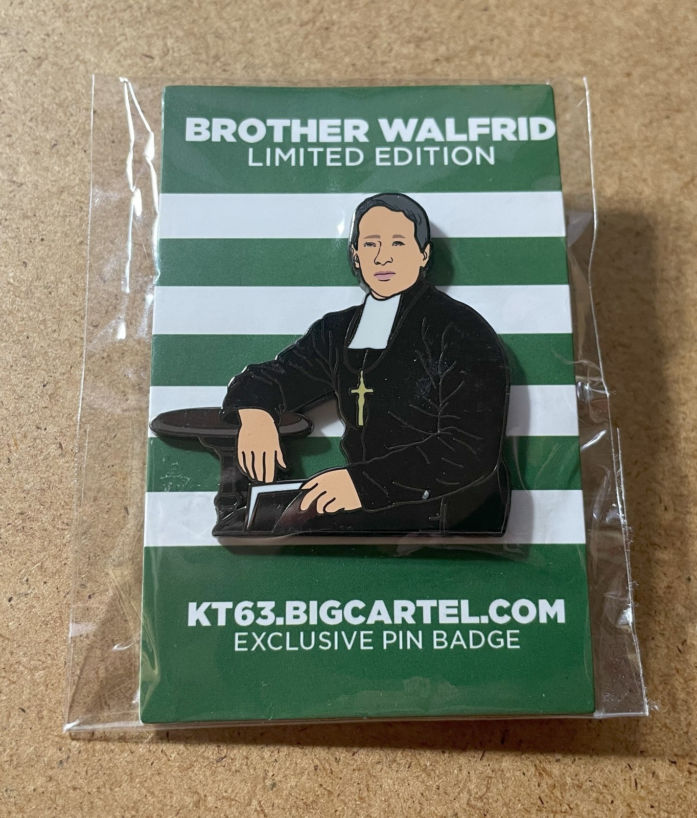 CELTIC BROTHER WALFRID KT63 HOIDY ENAMEL BADGE ON CARD for sale on Ebay