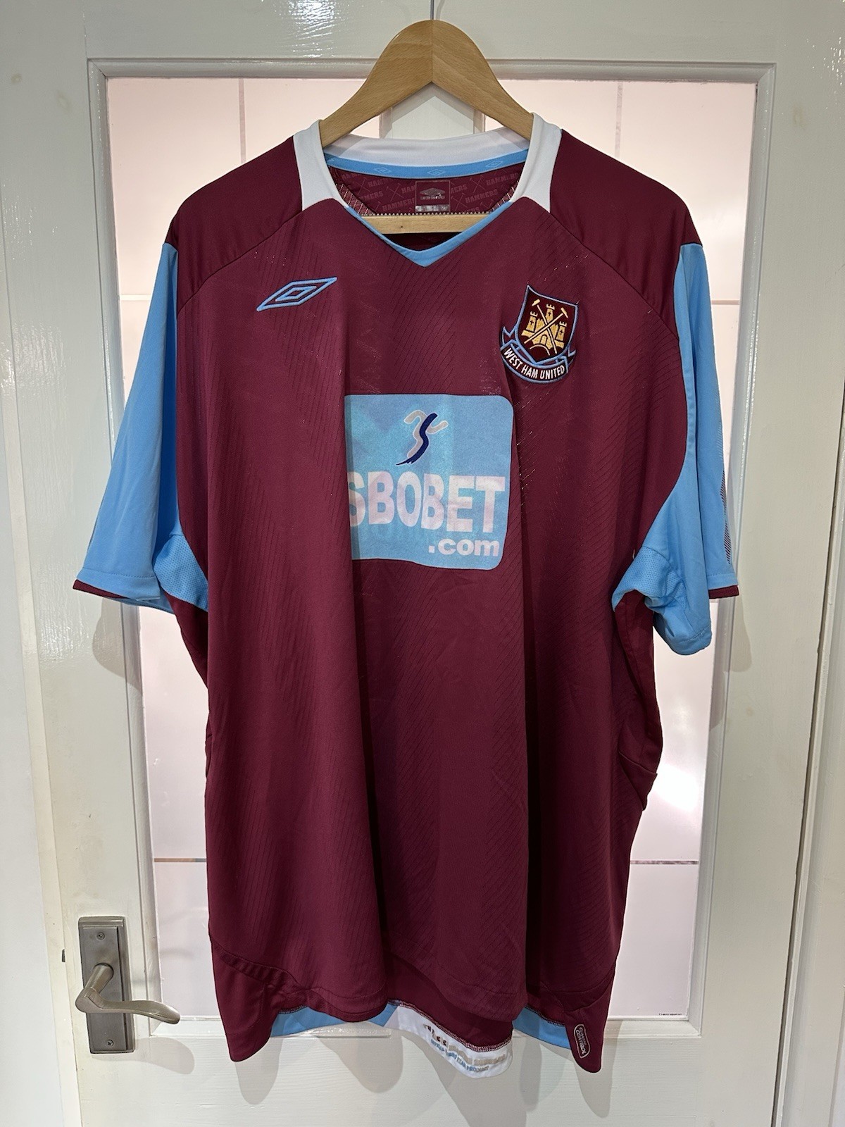 Official West Ham United Home Shirt 2008 2009 Size XXXL football jersey hammers for sale on Ebay