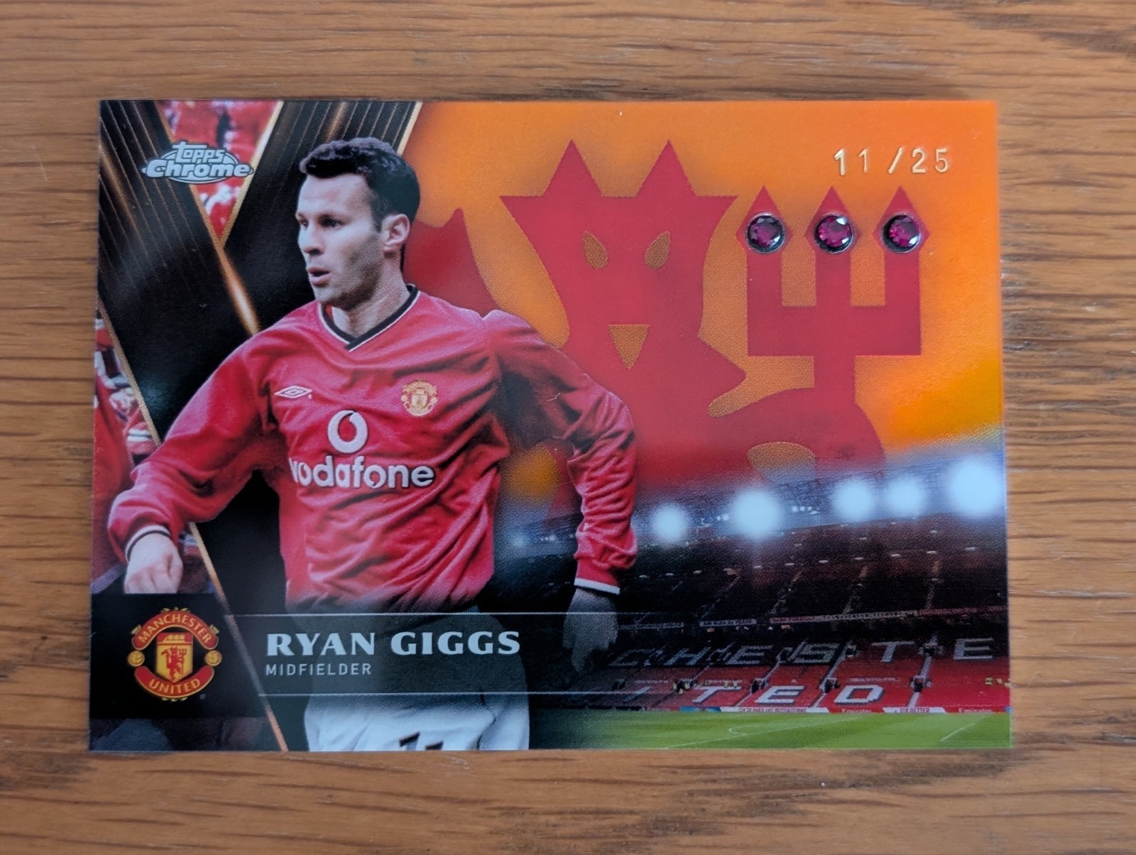 2025 Topps Chrome Manchester United Ryan Giggs Relic 11 /25 NUMBER MATCH for sale on Ebay