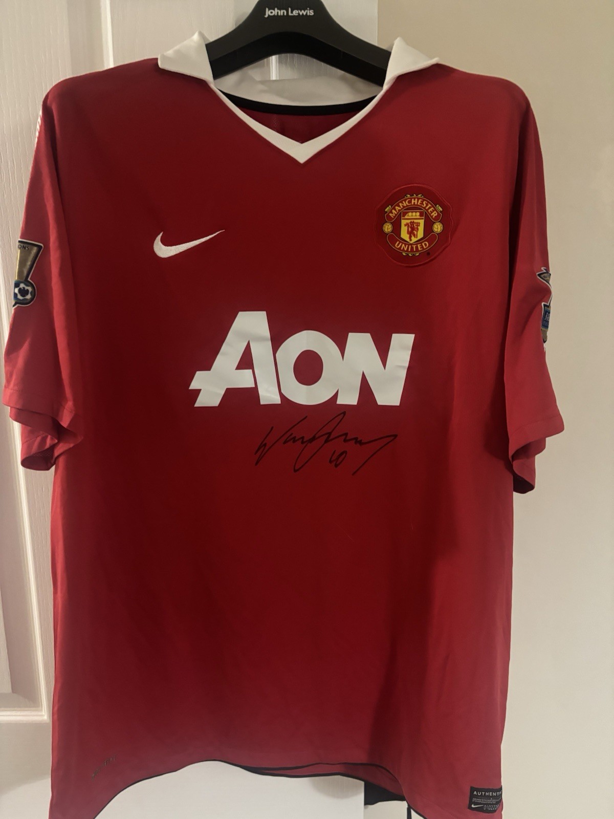Manchester United 2010/11 Home Shirt Signed By Wayne Rooney. Size XXL for sale on Ebay