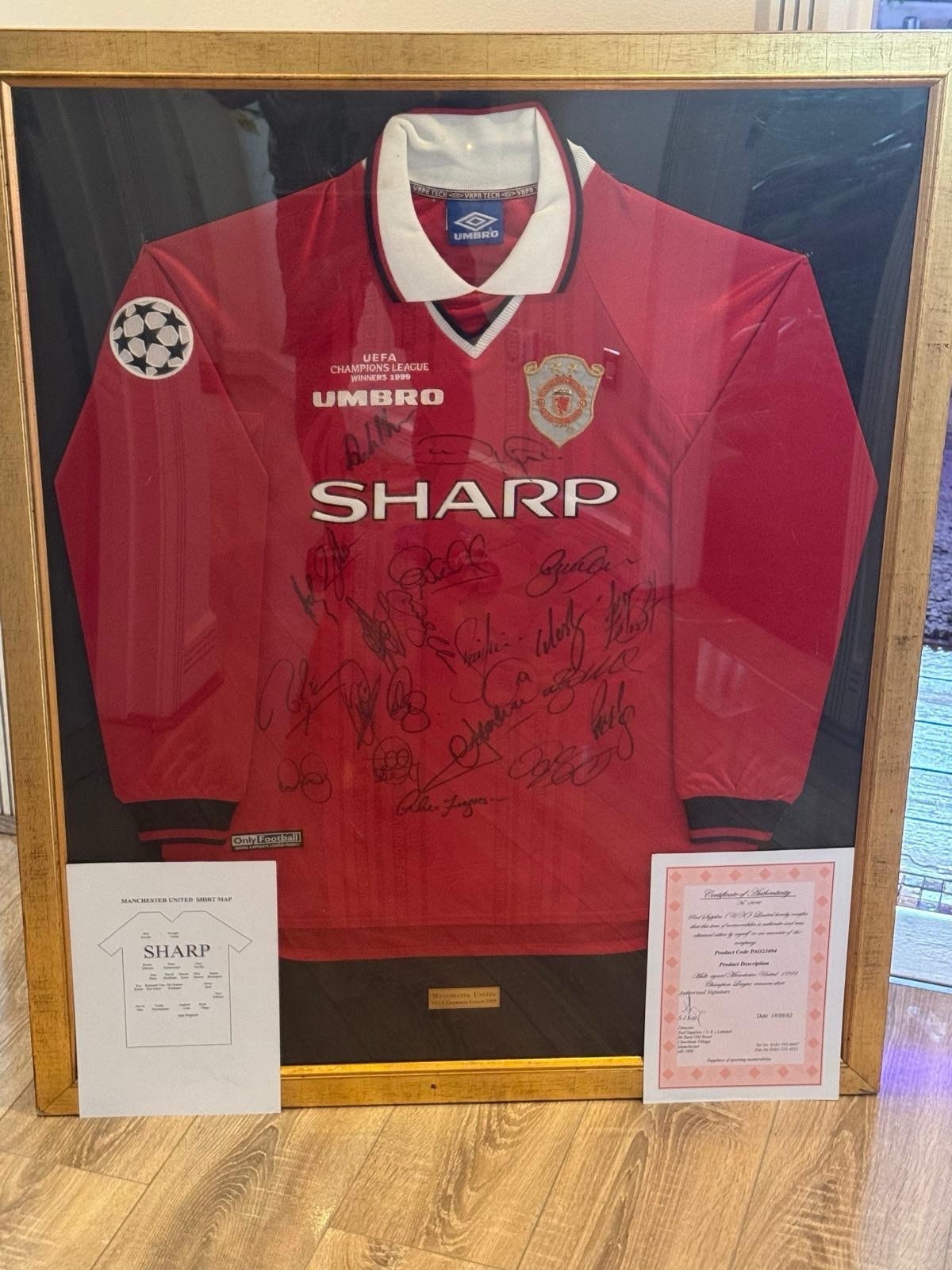 Manchester United 1999 Champions League Signed David Beckham Number 7 Shirt for sale on Ebay