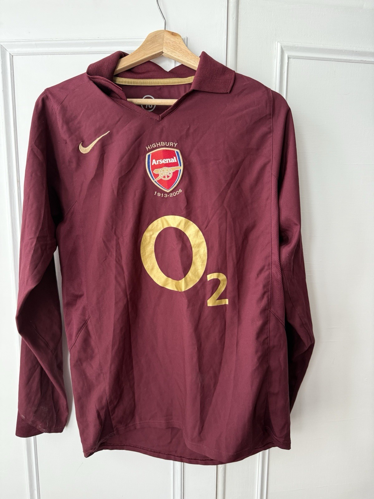 Original Nike Arsenal 2005/2006 Highbury Long Sleeve Home Shirt Mens Small S for sale on Ebay