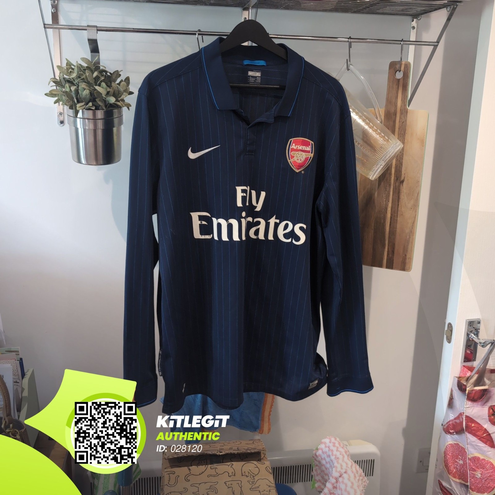 Nike Arsenal 2009/10 XL Player Edition Blue Kit Long Sleeve Rare Shirt for sale on Ebay