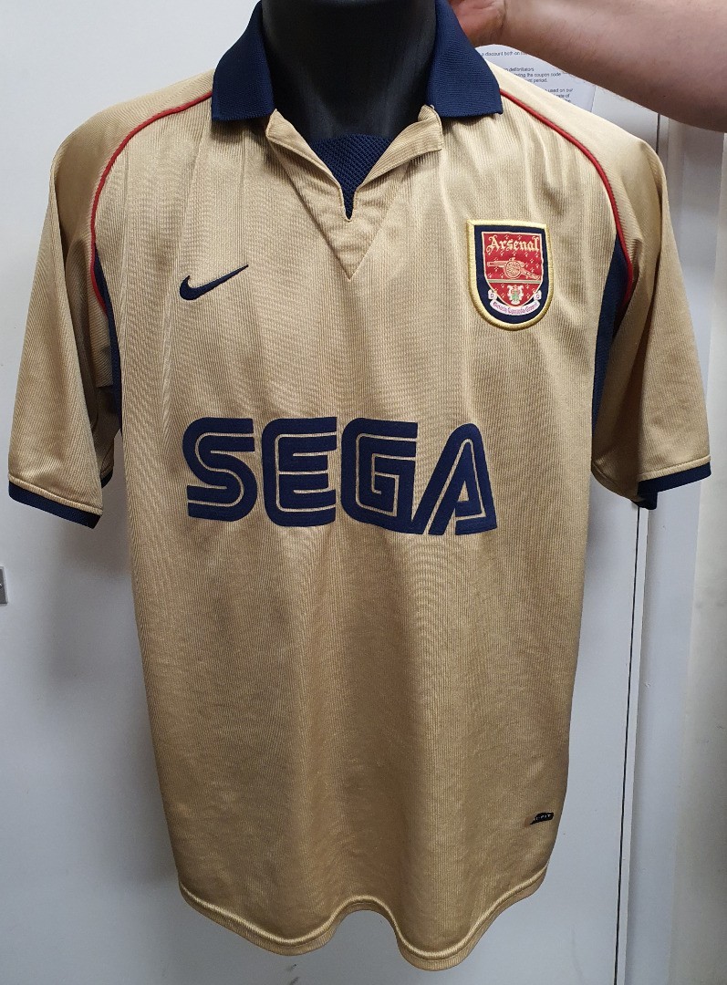 Genuine Original Nike Sega Arsenal 2001 / 2002 Away Football Shirt Mens UKM - CG for sale on Ebay