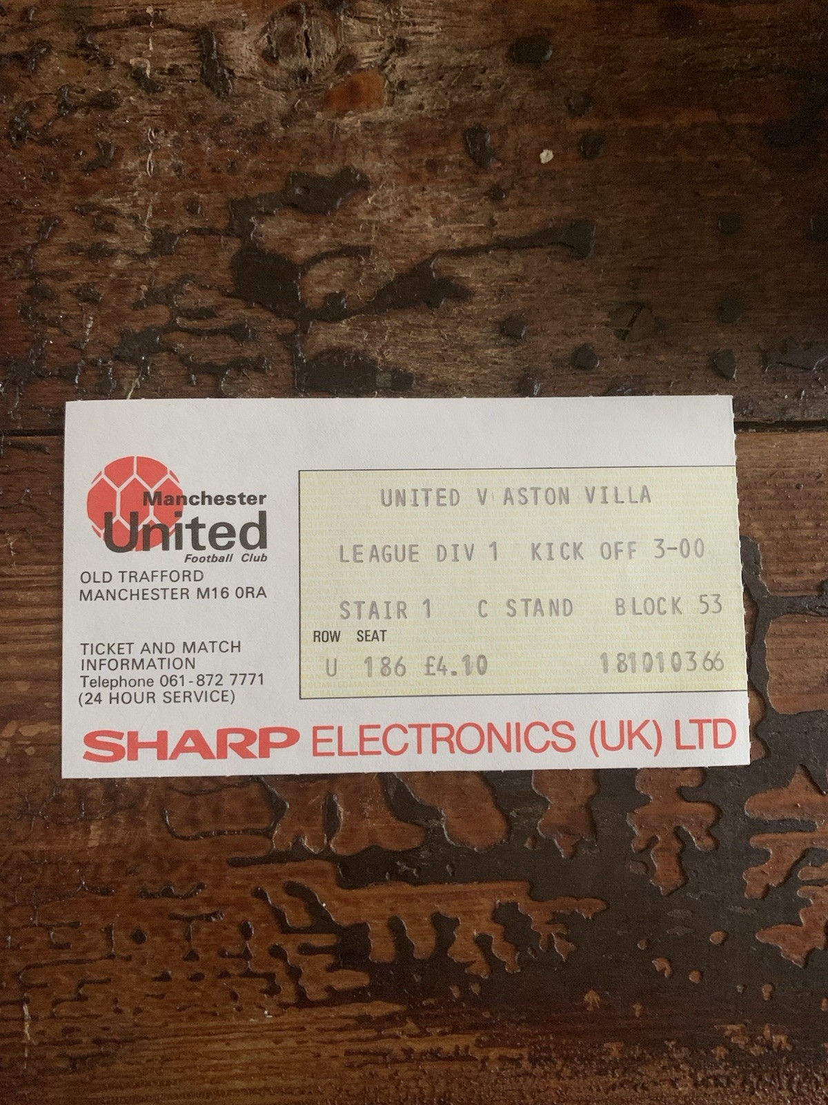 Manchester United V Aston Villa 05/11/1983 League Division 1 Ticket Rare for sale on Ebay