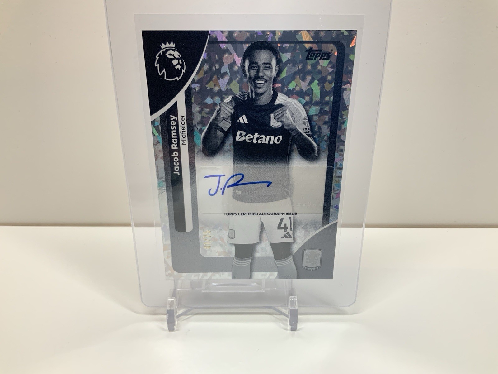 Topps Premier League 2026 Autograph RAMSEY ASTON VILLA 41/75 NUMBERED PARALLEL for sale on Ebay