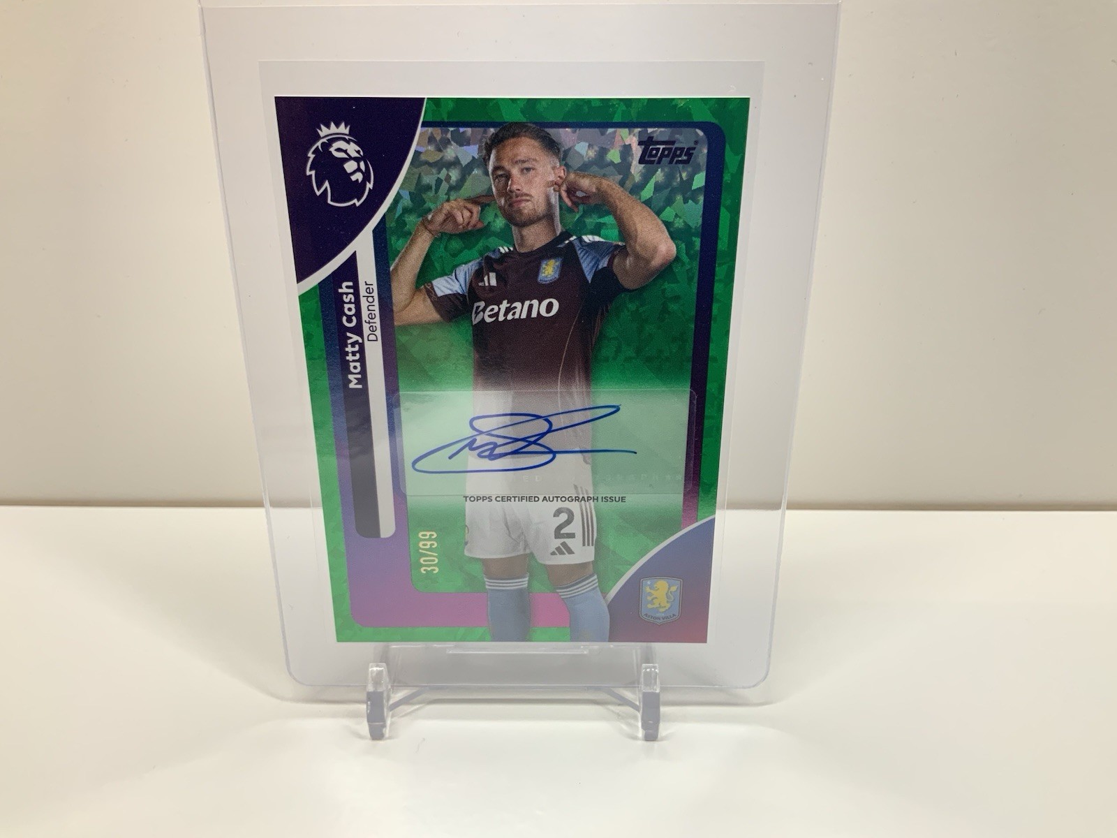 Topps Premier League 2026 Autograph CASH ASTON VILLA 30/99 NUMBERED PARALLEL for sale on Ebay