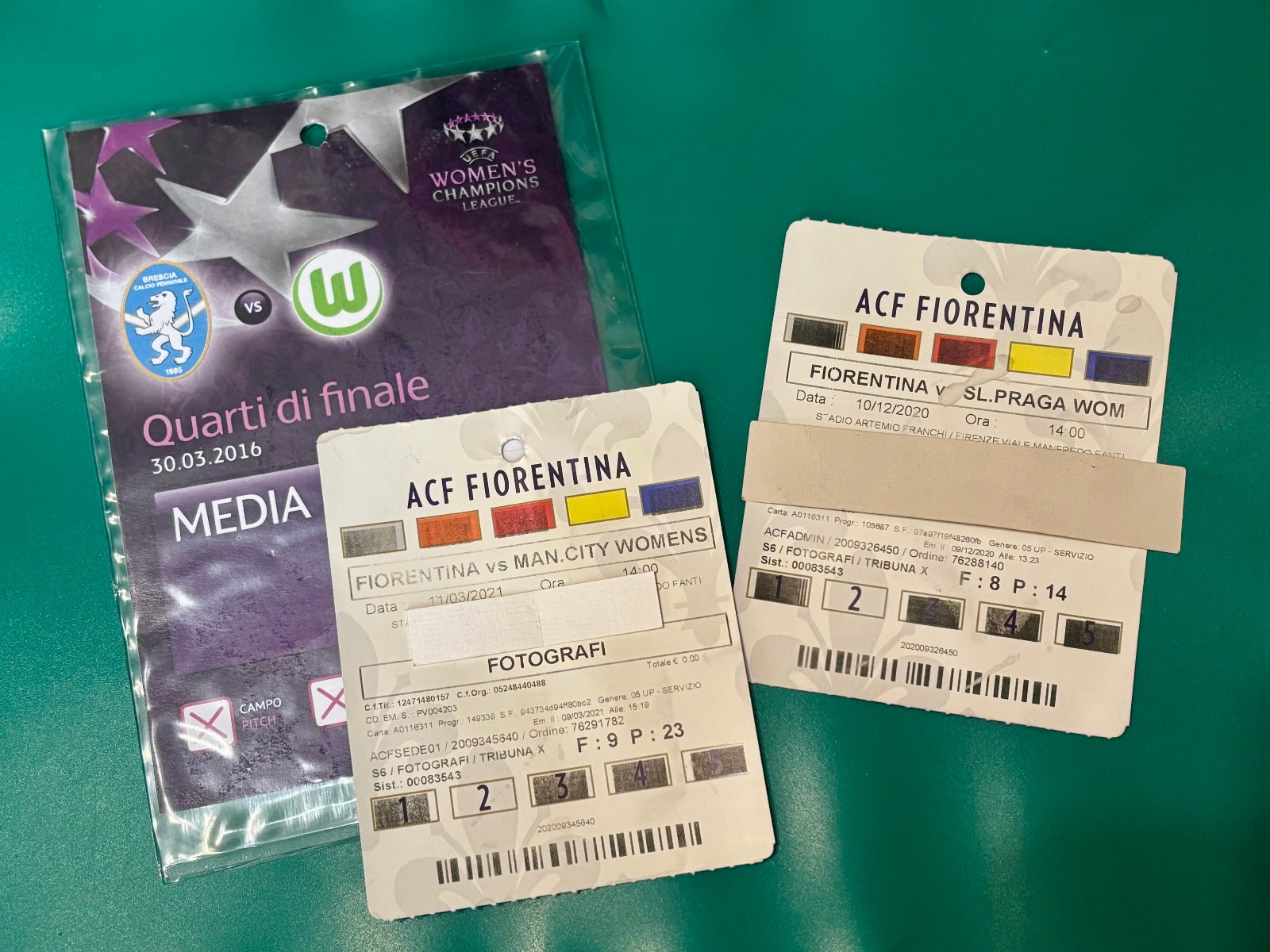 WOMEN CHAMPIONS LEAGUE 3 MATCHES : FIORENTINA vs PRAH , BRESCIA, WOLFSBURG, CITY for sale on Ebay