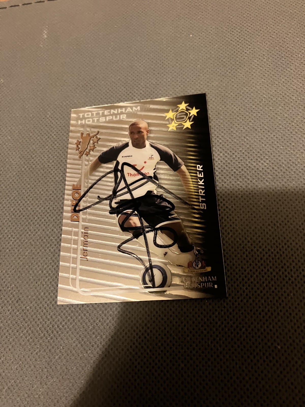Shoot Out 2005/06 Jermain Defoe Tottenham Hotspur Chrome Foil Card hand signed for sale on Ebay