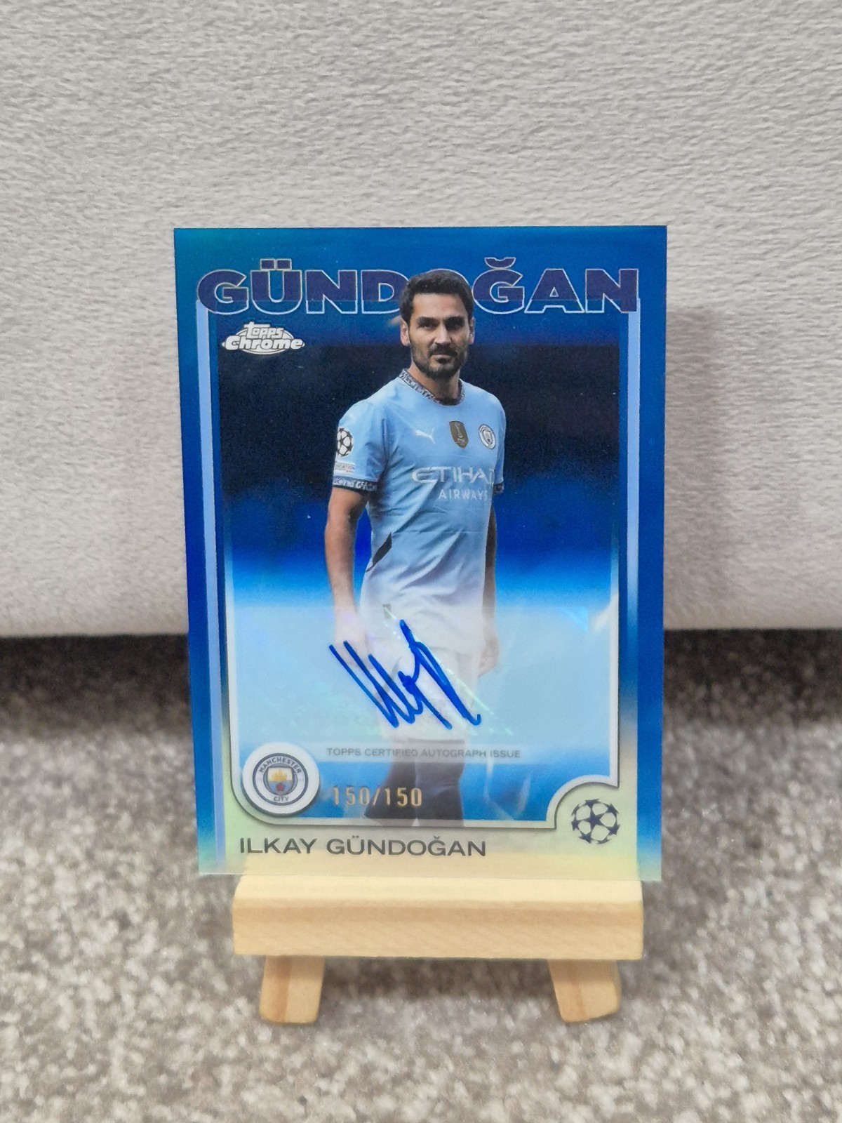 Topps Chrome Ilkay Gundogan Auto Card 150/150 Manchester City Champions League for sale on Ebay