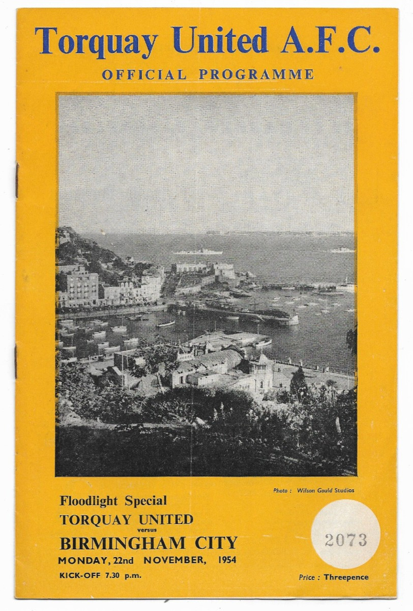 1954 Floodlit Friendly - TORQUAY UNITED v. BIRMINGHAM CITY for sale on Ebay