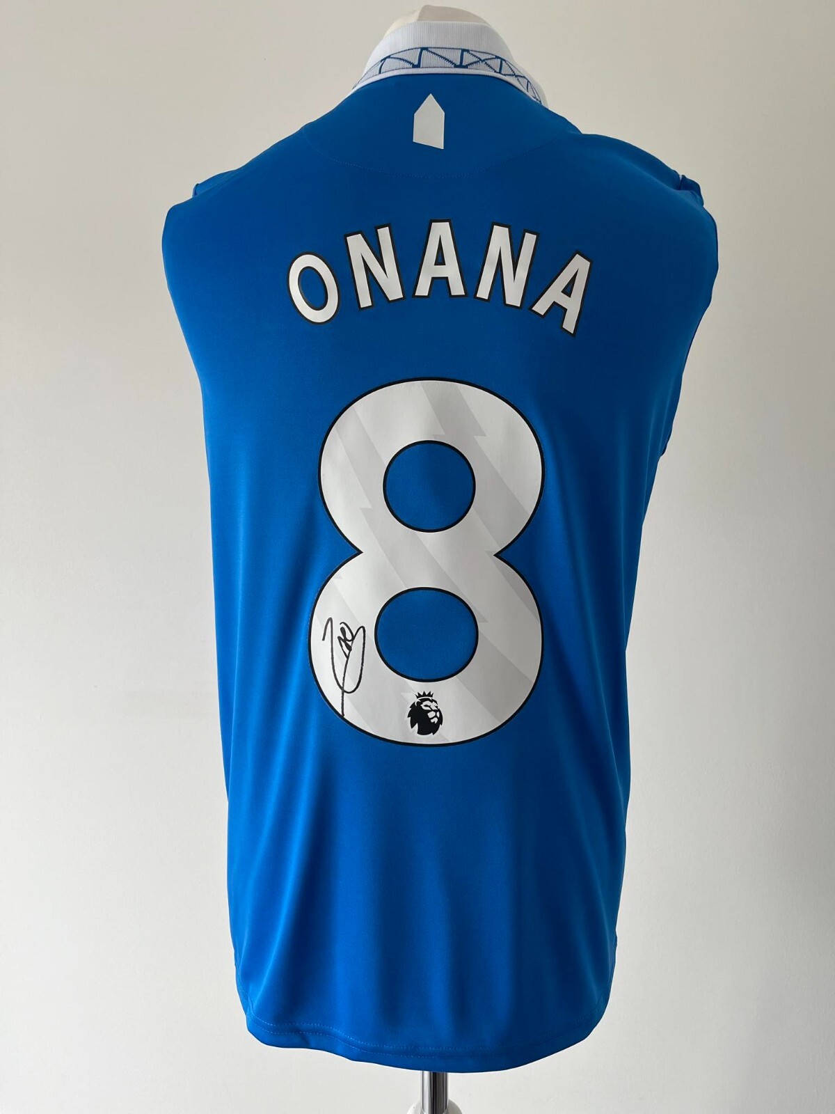 Signed AMADOU ONANA Shirt - Everton FC -PROOF/COA- Belgium Lille Aston Villa for sale on Ebay