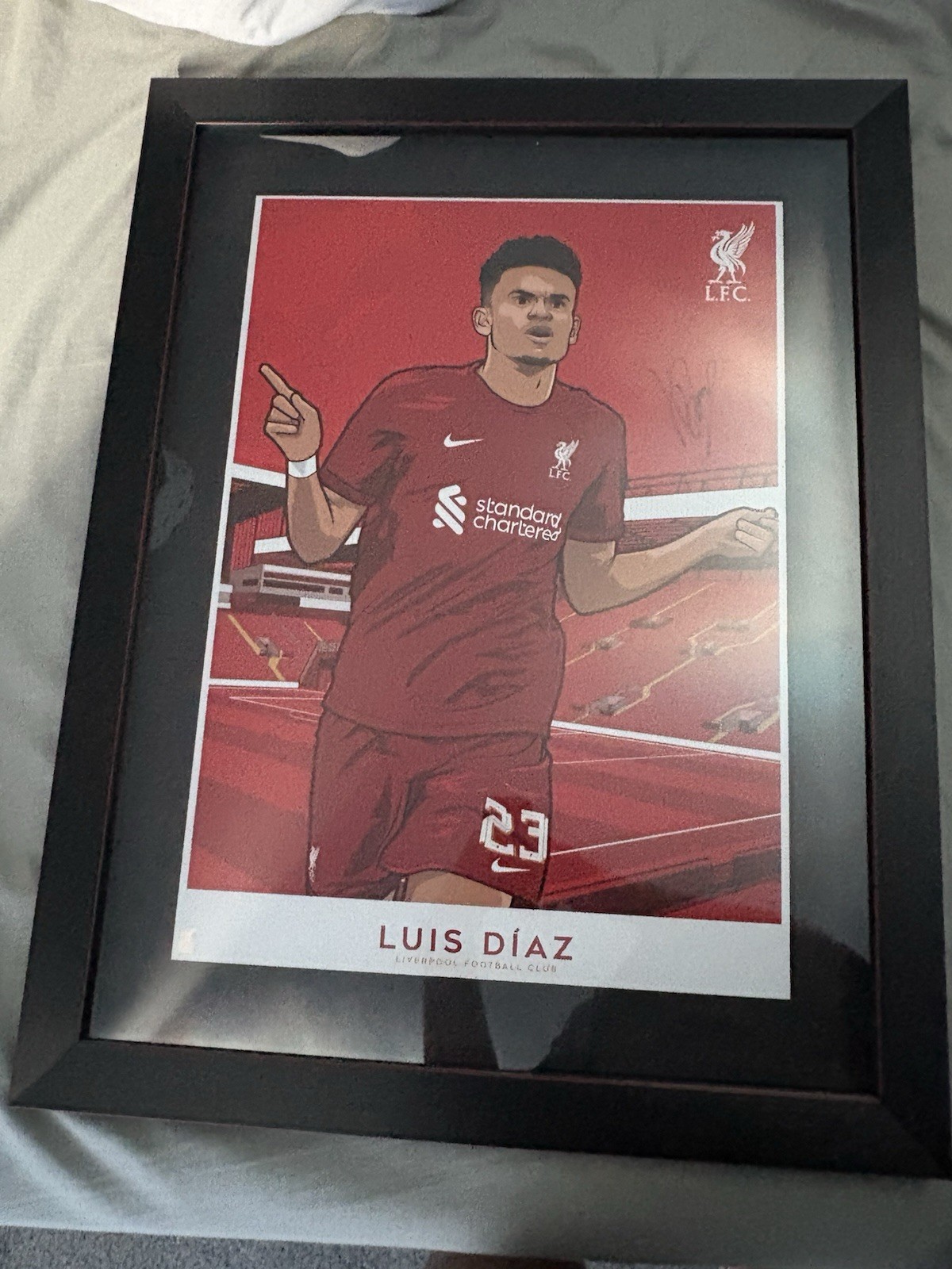 Luis Diaz Liverpool FC Signed Framed Picture With LFC Official COA for sale on Ebay