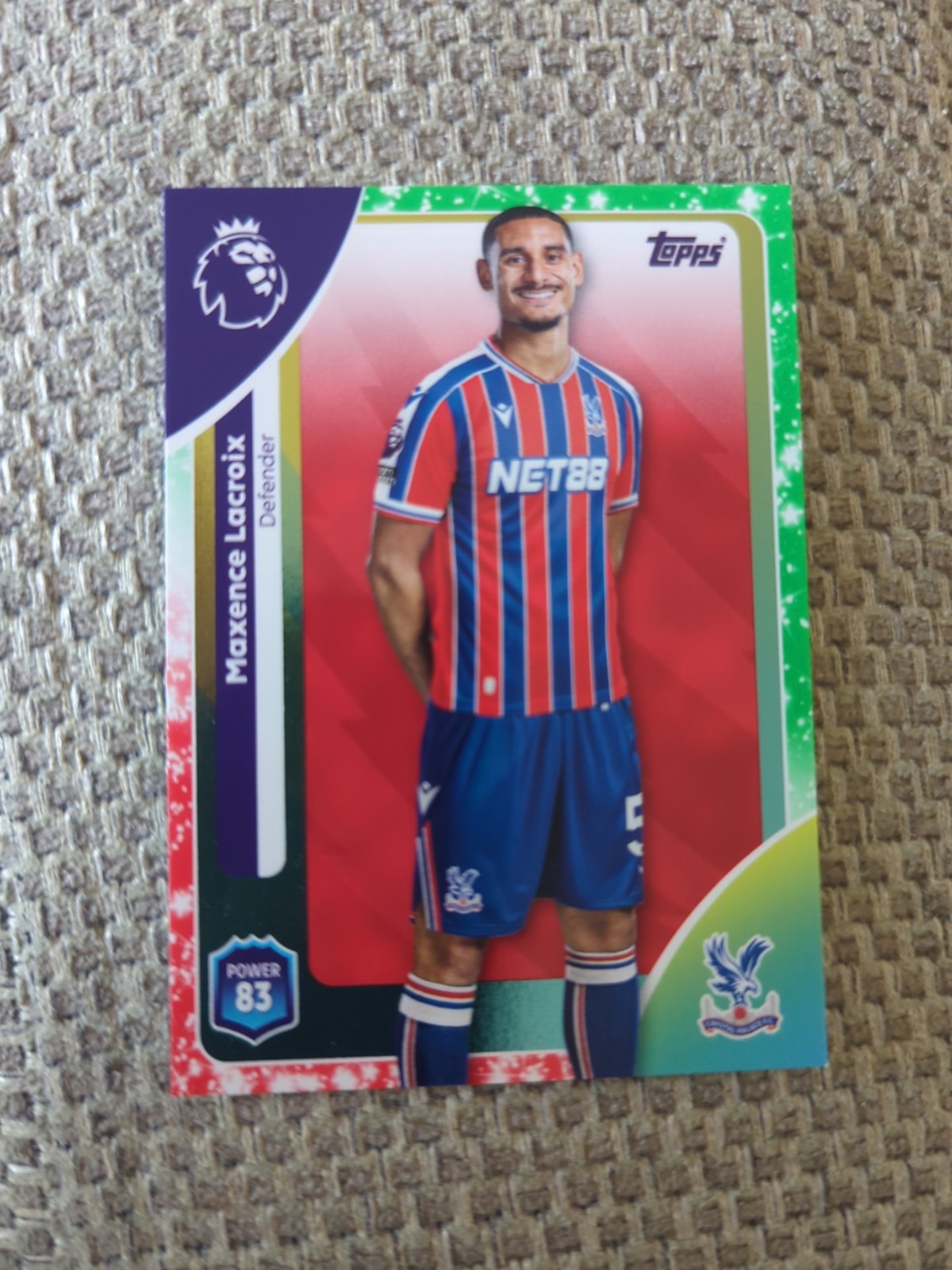Topps Premier league 2025/26 Maxence lacroix Crystal Palace Festive Parallel for sale on Ebay