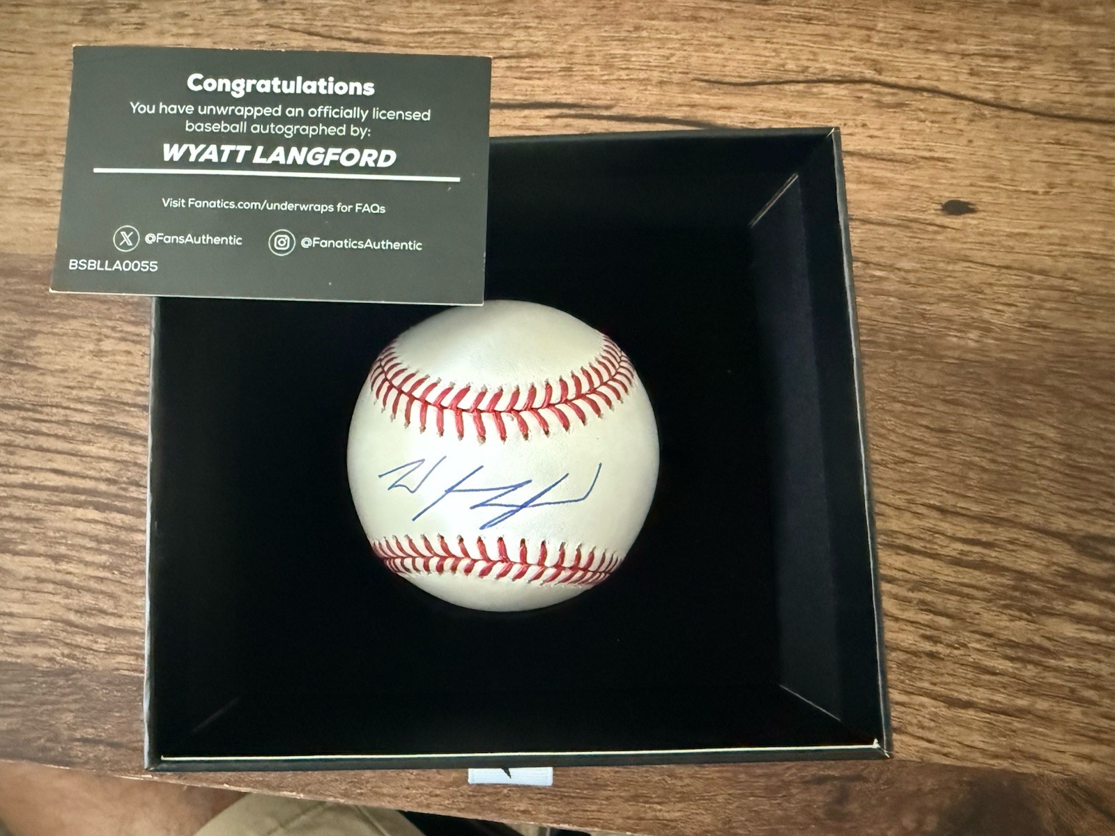 ⚾️ Wyatt Langford Texas Rangers Signed Baseball Autographed for sale on Ebay
