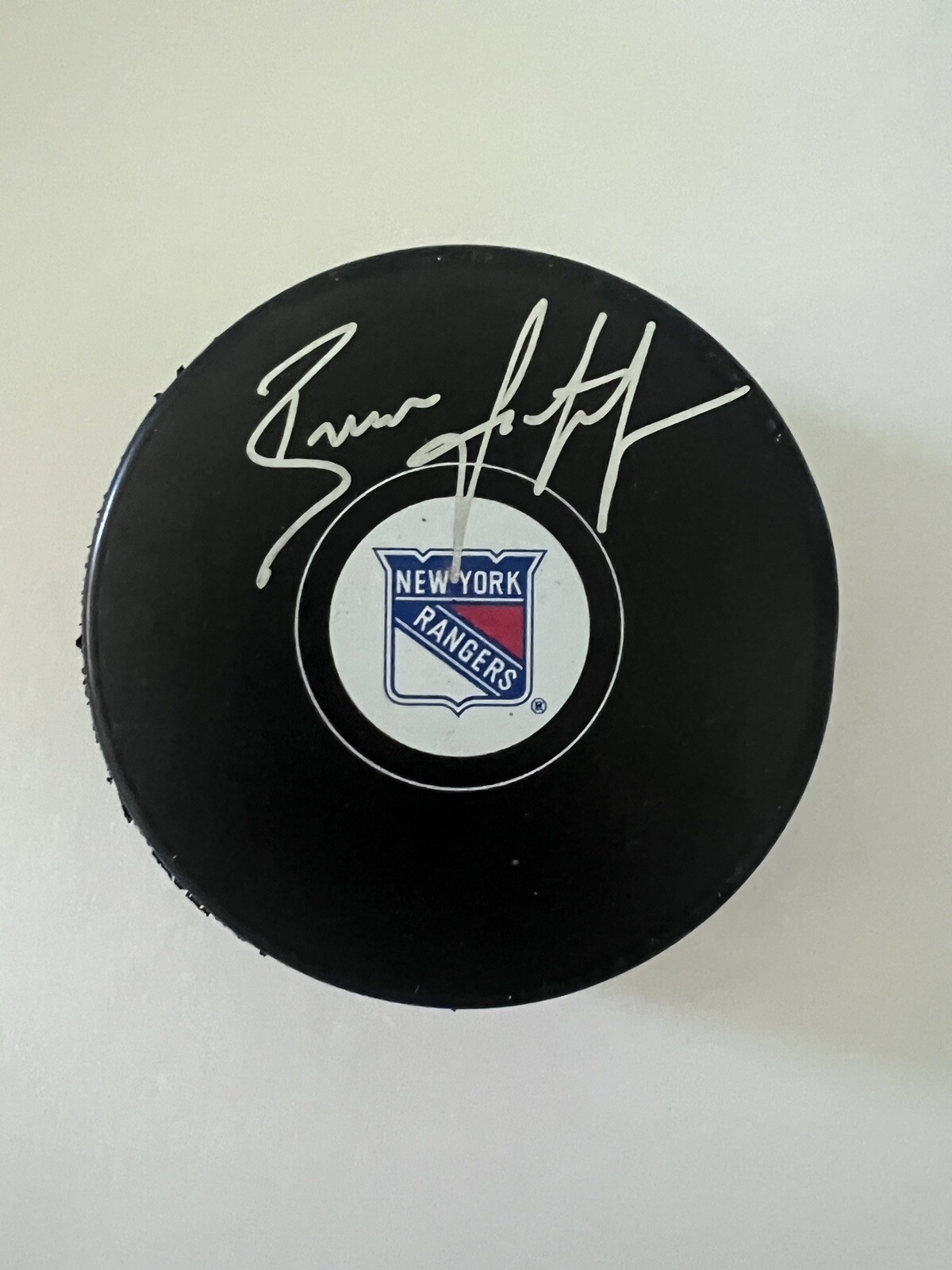 Brian Leetch Signed Autographed New York Rangers Logo Hockey Puck Fanatics COA for sale on Ebay