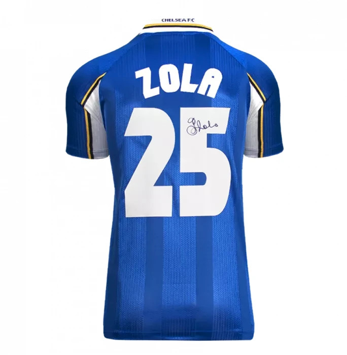 Gianfranco Zola Back Signed Chelsea 1998 European Cup Winners Cup Shirt for sale on Ebay