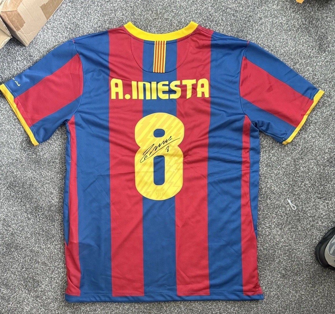 Andres Iniesta Signed Barcelona T Shirt with COA for sale on Ebay
