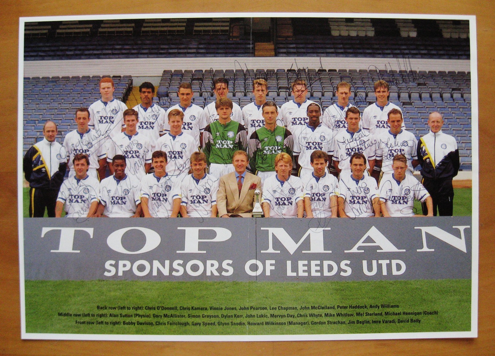 LEEDS UNITED Hand Signed Team Group Picture 1990/1991 x 23 Autographs for sale on Ebay