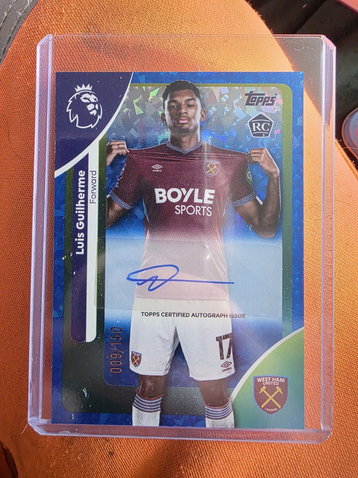Topps 2026 Premier League Luis Guilherme Autograph Rookie Card West Ham for sale on Ebay