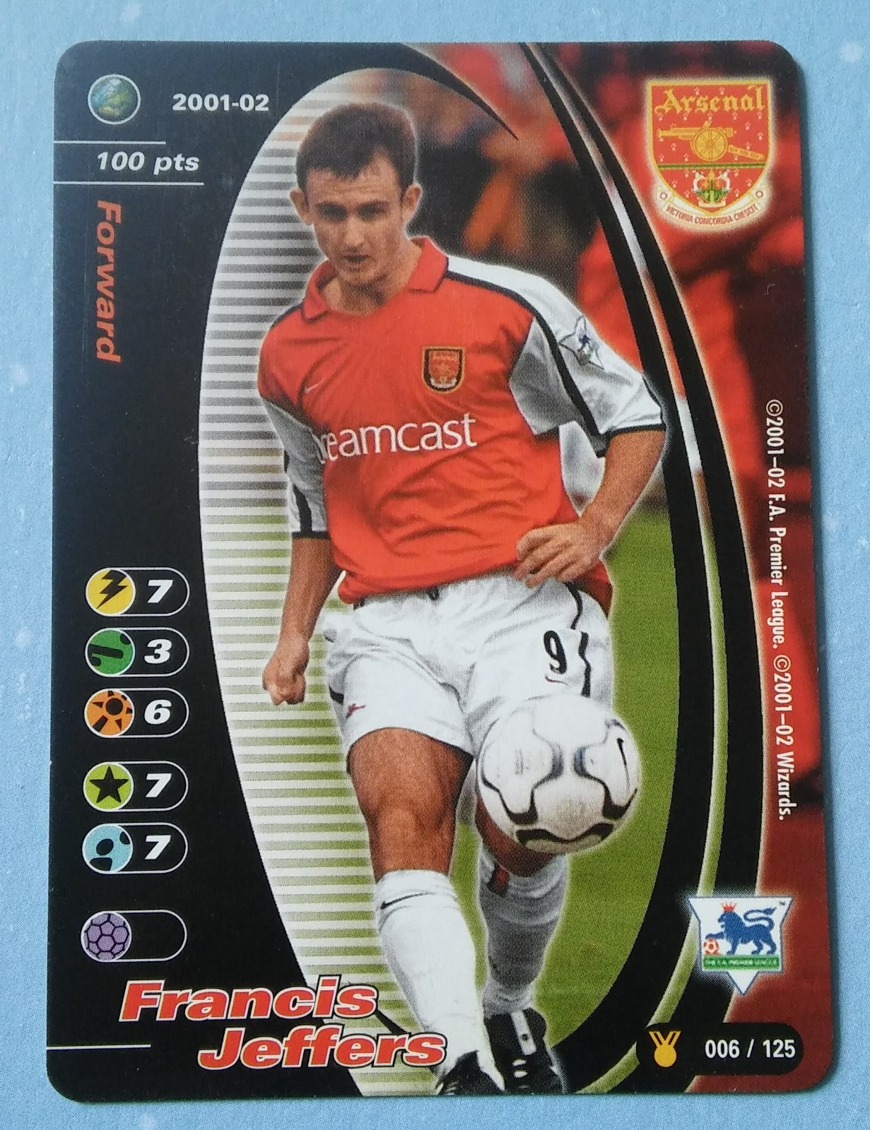Wizards 2001-02 card Francis Jeffers  of Arsenal for sale on Ebay