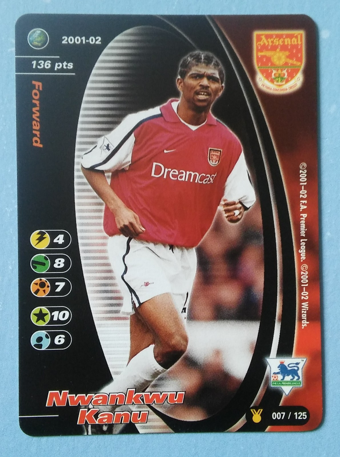 Wizards 2001-02 card Nwankwu Kanu  of Arsenal for sale on Ebay