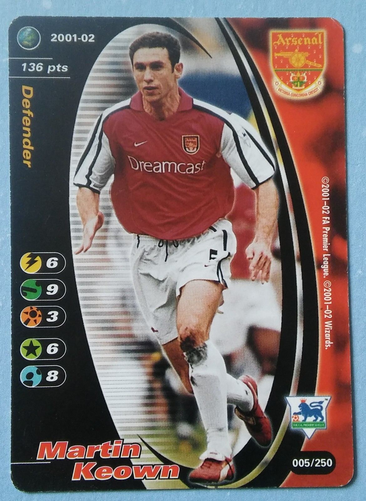 Wizards 2001-02 card Martin Keown  of Arsenal for sale on Ebay