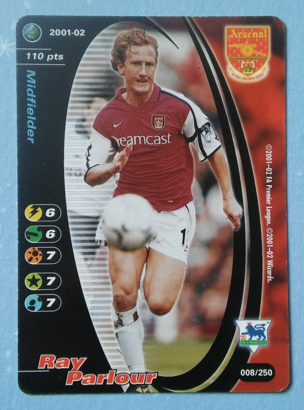 Wizards 2001-02 card Ray Parlour  of Arsenal for sale on Ebay