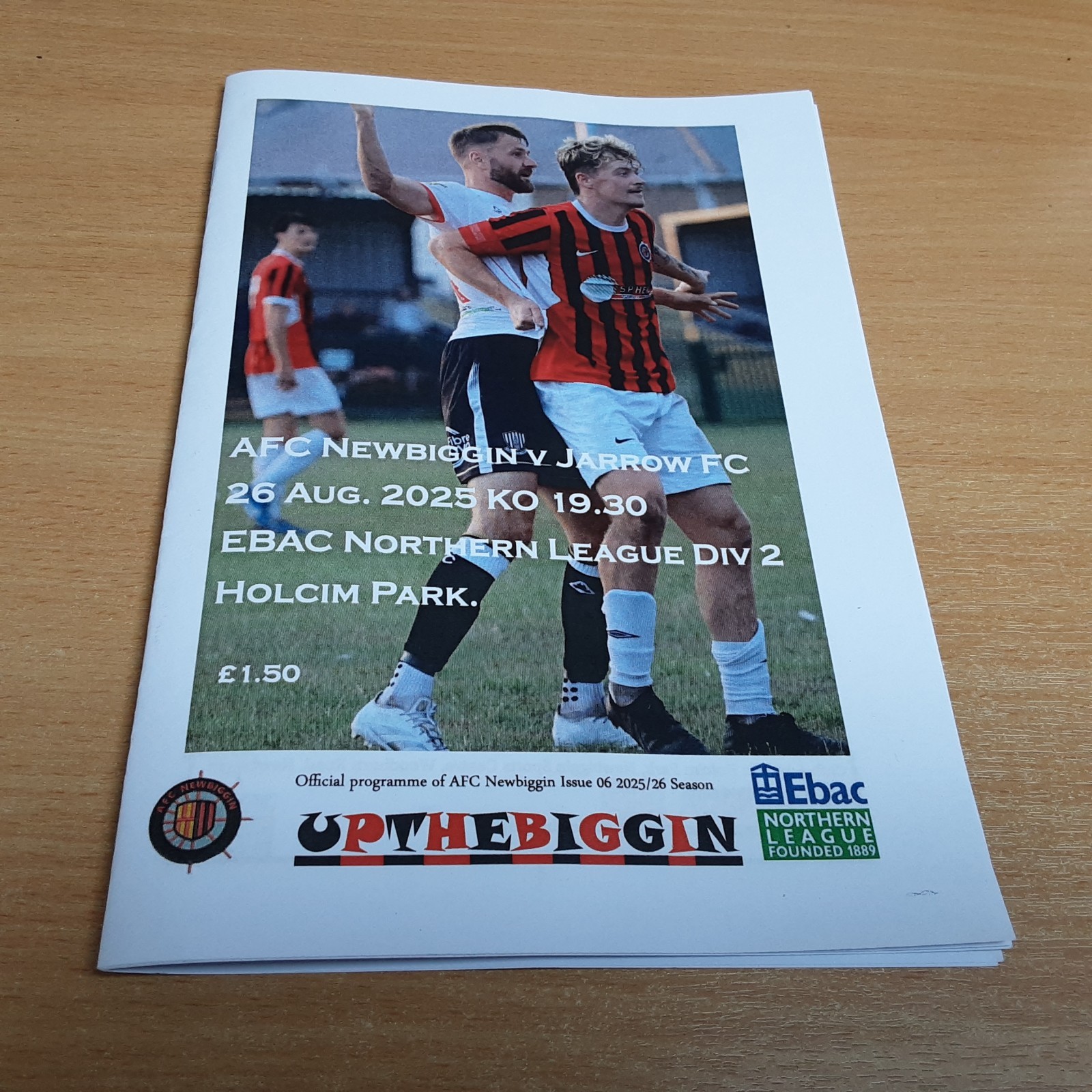 AFC Newbiggin v Jarrow FC (Northern League 2) 26/8/2025 for sale on Ebay