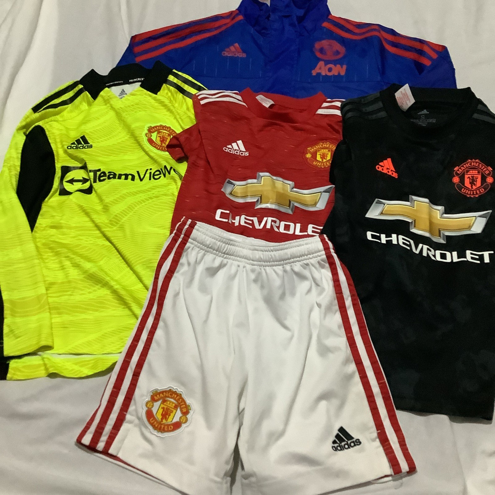 Manchester United Large Bundle Boys Football Shirts Etc - Adidas - Age 9/10yrs for sale on Ebay