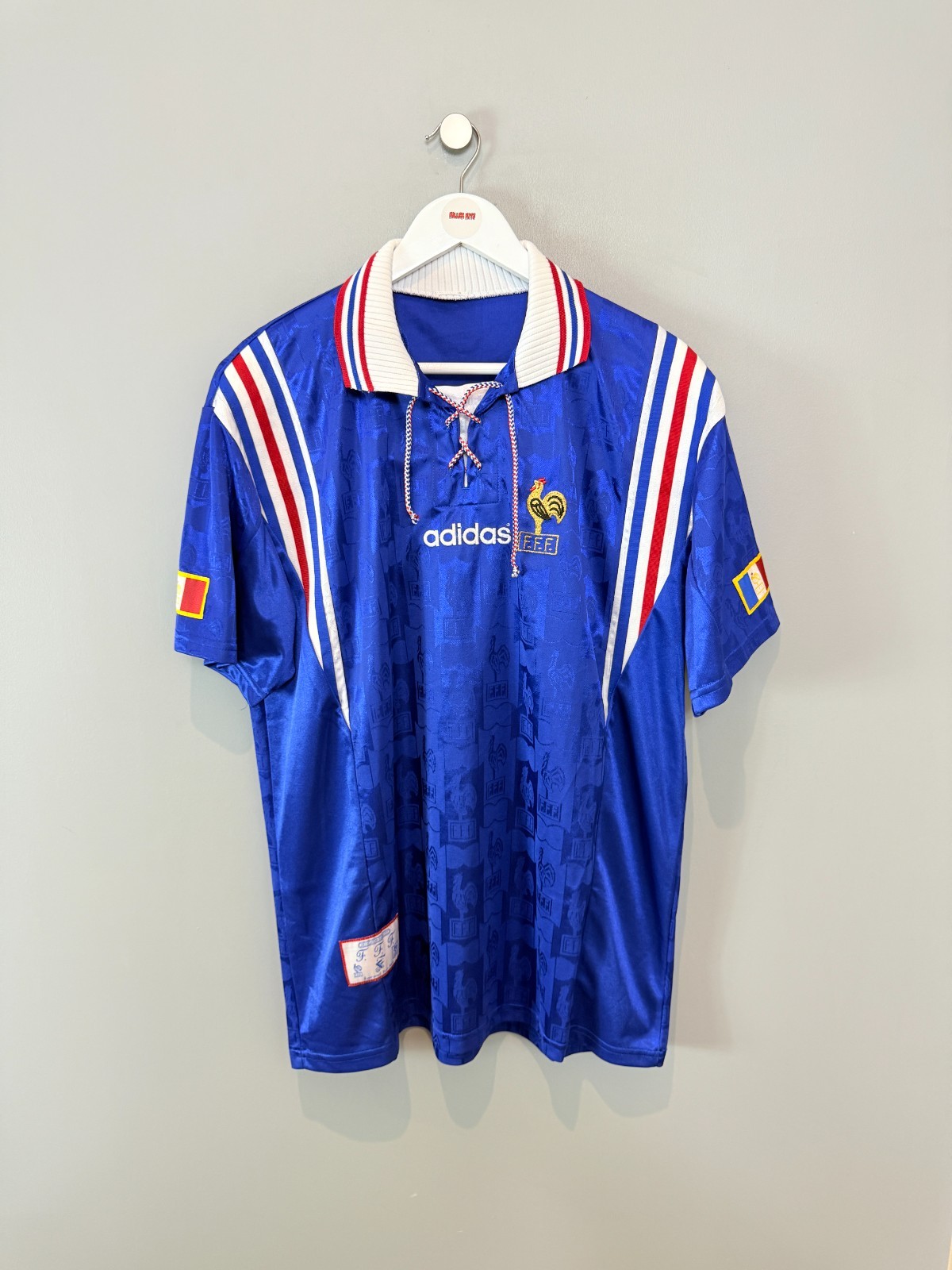 FRANCE 1996/98 HOME SHIRT (size XL)  ADIDAS ORIGINAL VINTAGE FOOTBALL SHIRT for sale on Ebay
