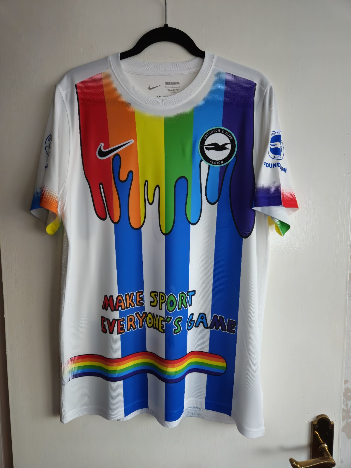 Rare Brighton And Hove Albion 2023 Special Edition Rainbow Laces Pride Shirt. for sale on Ebay