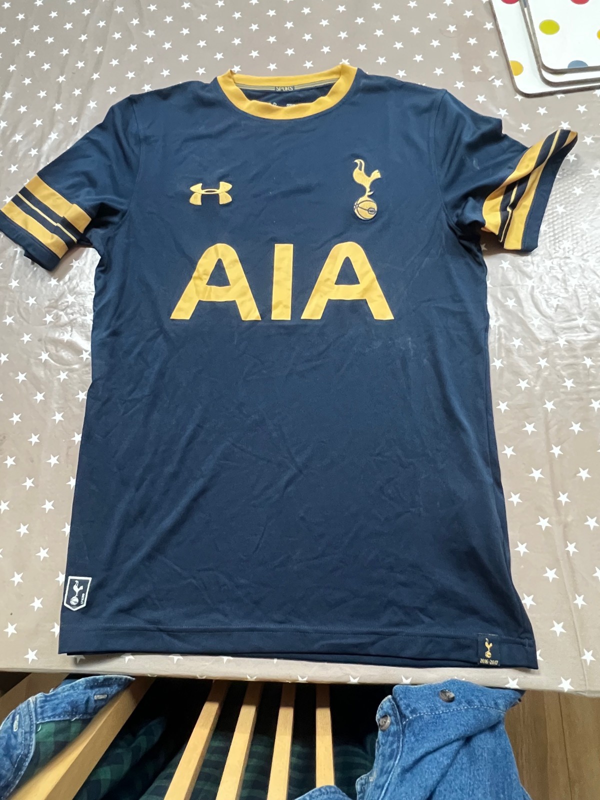 Tottenham Hotspur 2016-2017 Away Shirt Size Medium  Navy Blue And Gold for sale on Ebay