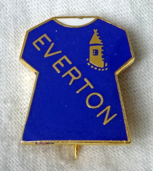 old EVERTON SHIRT pin BADGE mady by COFFER for sale on Ebay