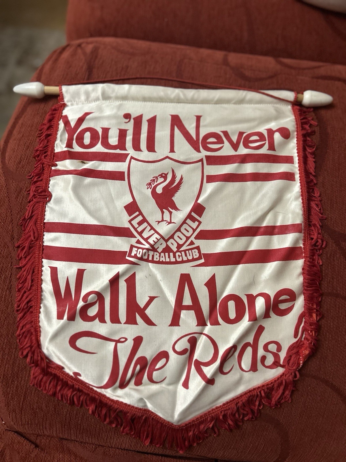 Vintage Liverpool 80’s You’ll Never Walk Alone Pennant for sale on Ebay
