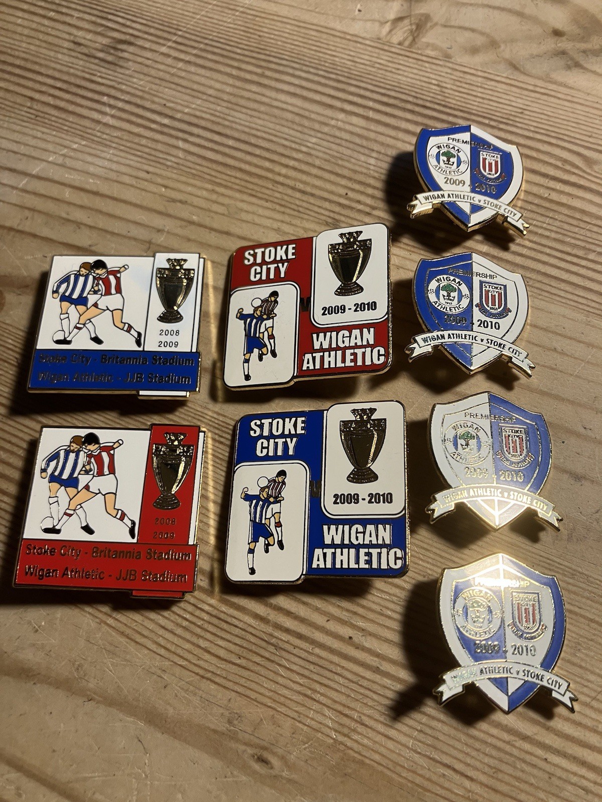 STOKE CITY & WIGAN ATHLETIC Enamel Badges for sale on Ebay