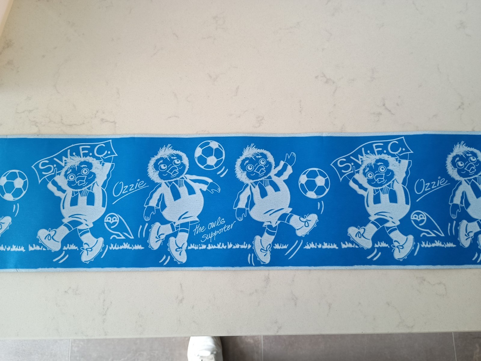 Retro Original 1990s Sheffield Wednesday Wallpaper Border Ozzie Owl. Swfc.  3M for sale on Ebay