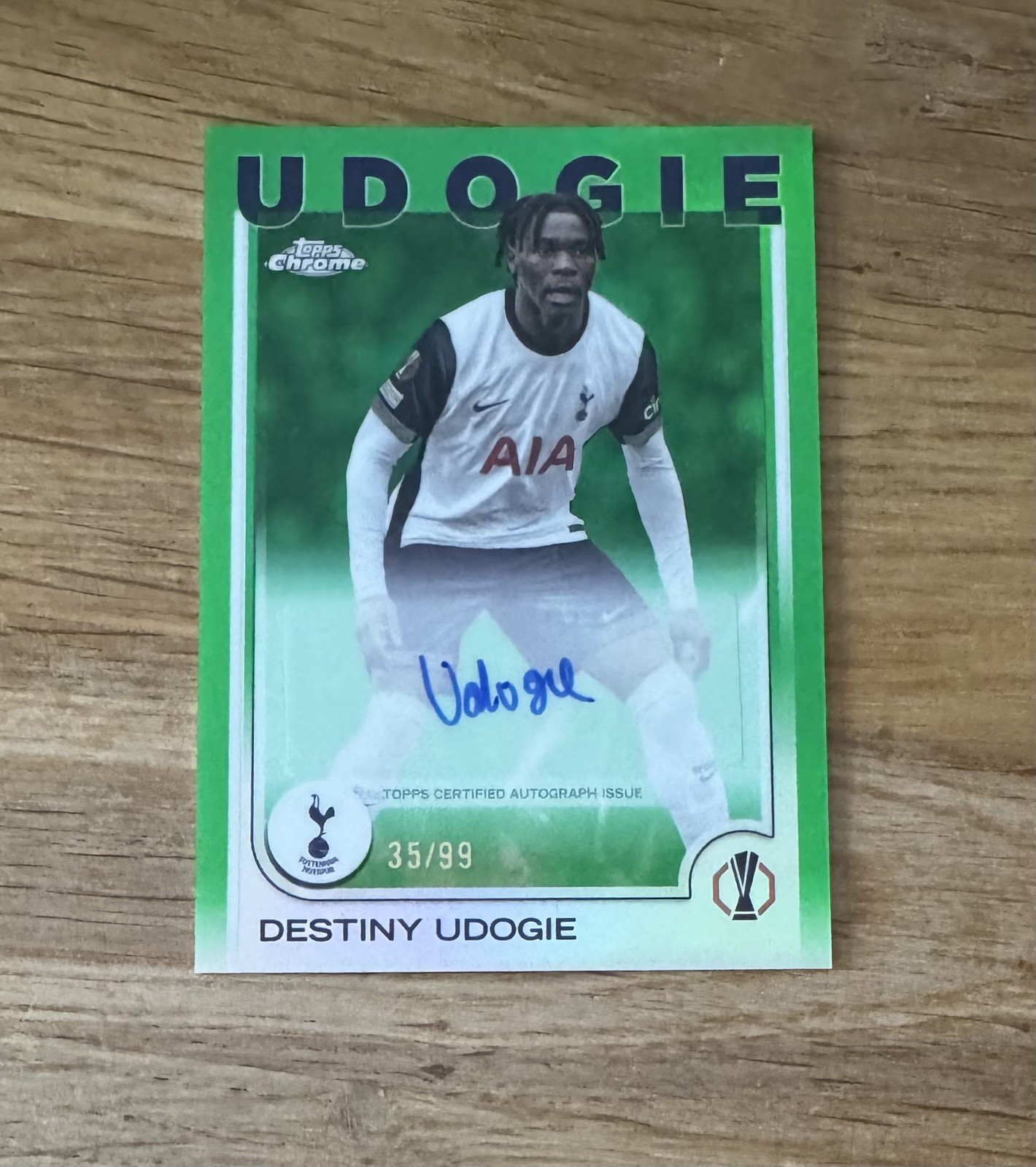 24/25 Topps Chrome UCC Destiny Udogie Tottenham Auto /99 for sale on Ebay