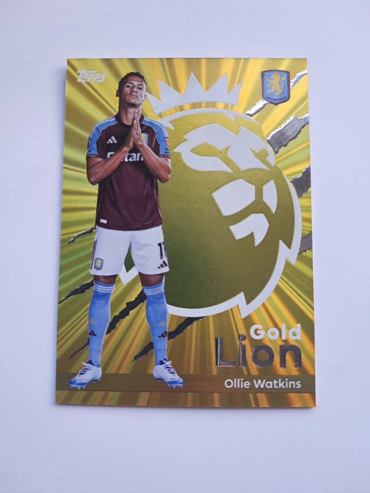 Topps Premier League 25/26 Gold Lion Ollie Watkins Aston Villa for sale on Ebay