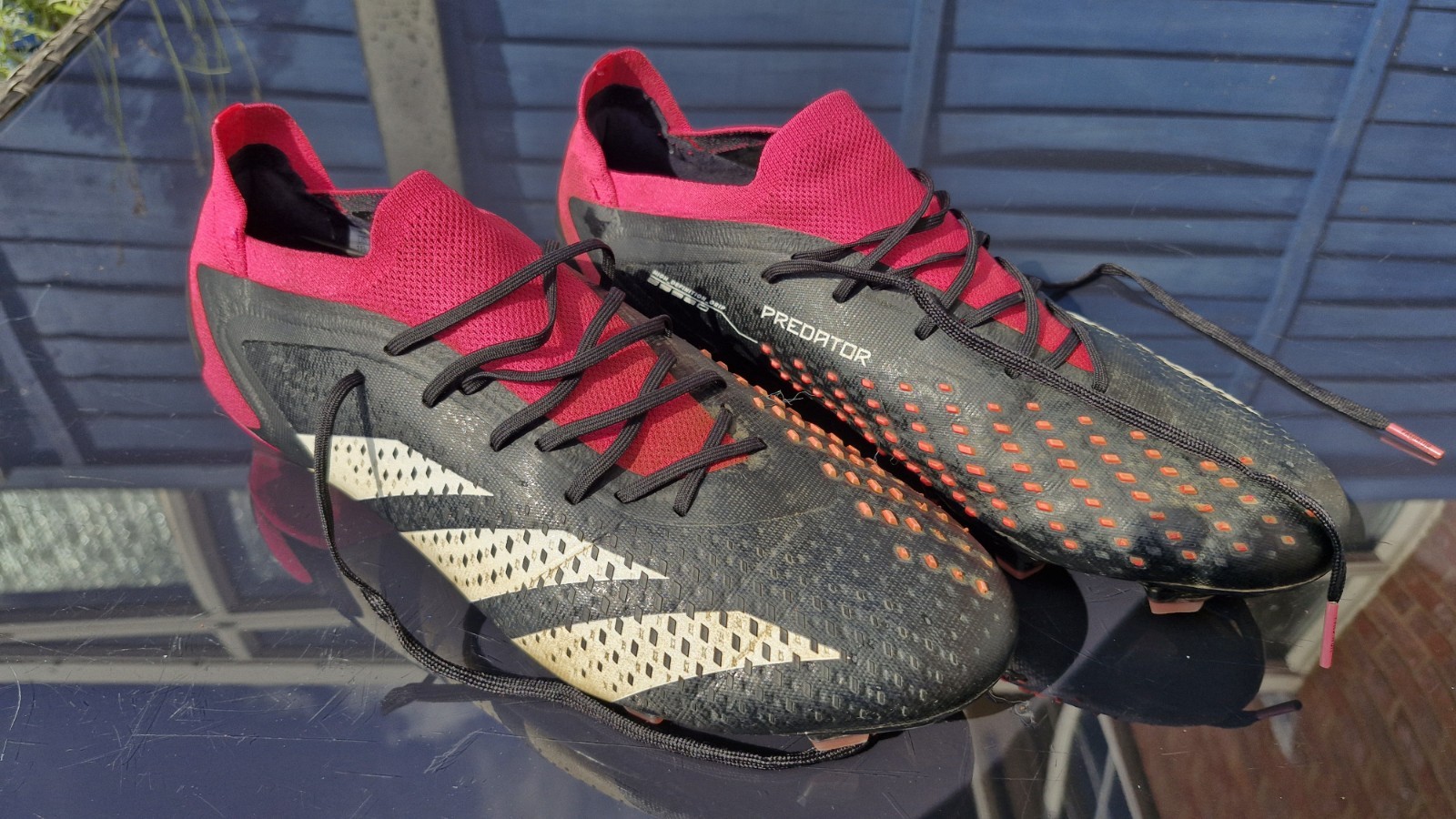 Men's Football Boots Adidas Predator Size 11 Pink Black Firm Ground Moulded for sale on Ebay