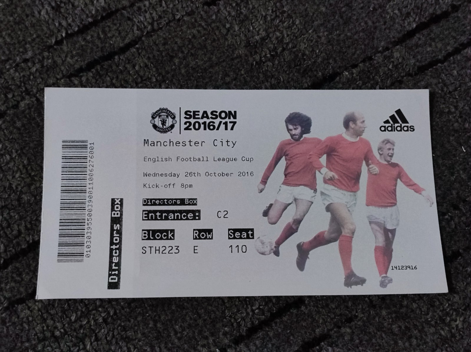 Manchester United v Manchester City Ticket 2018 English League Cup Directors Box for sale on Ebay