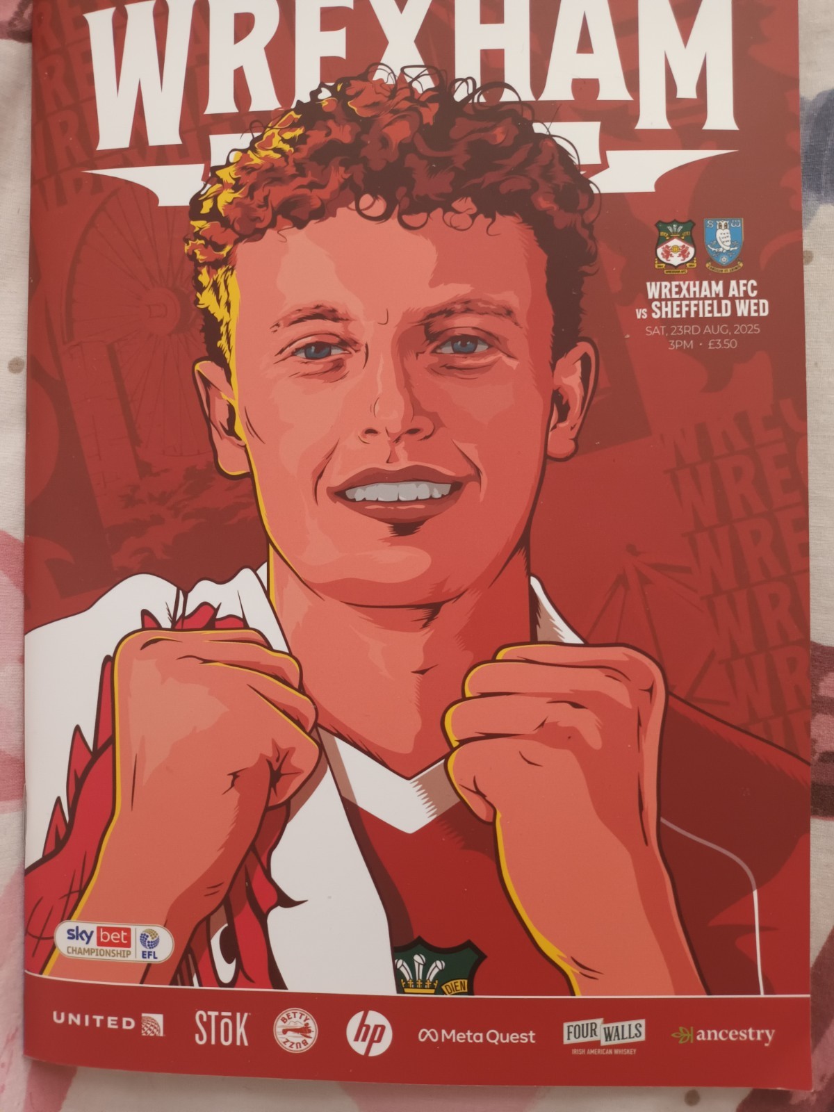Wrexham V Sheffield Wednesday match programme 23rd August 2025 for sale on Ebay