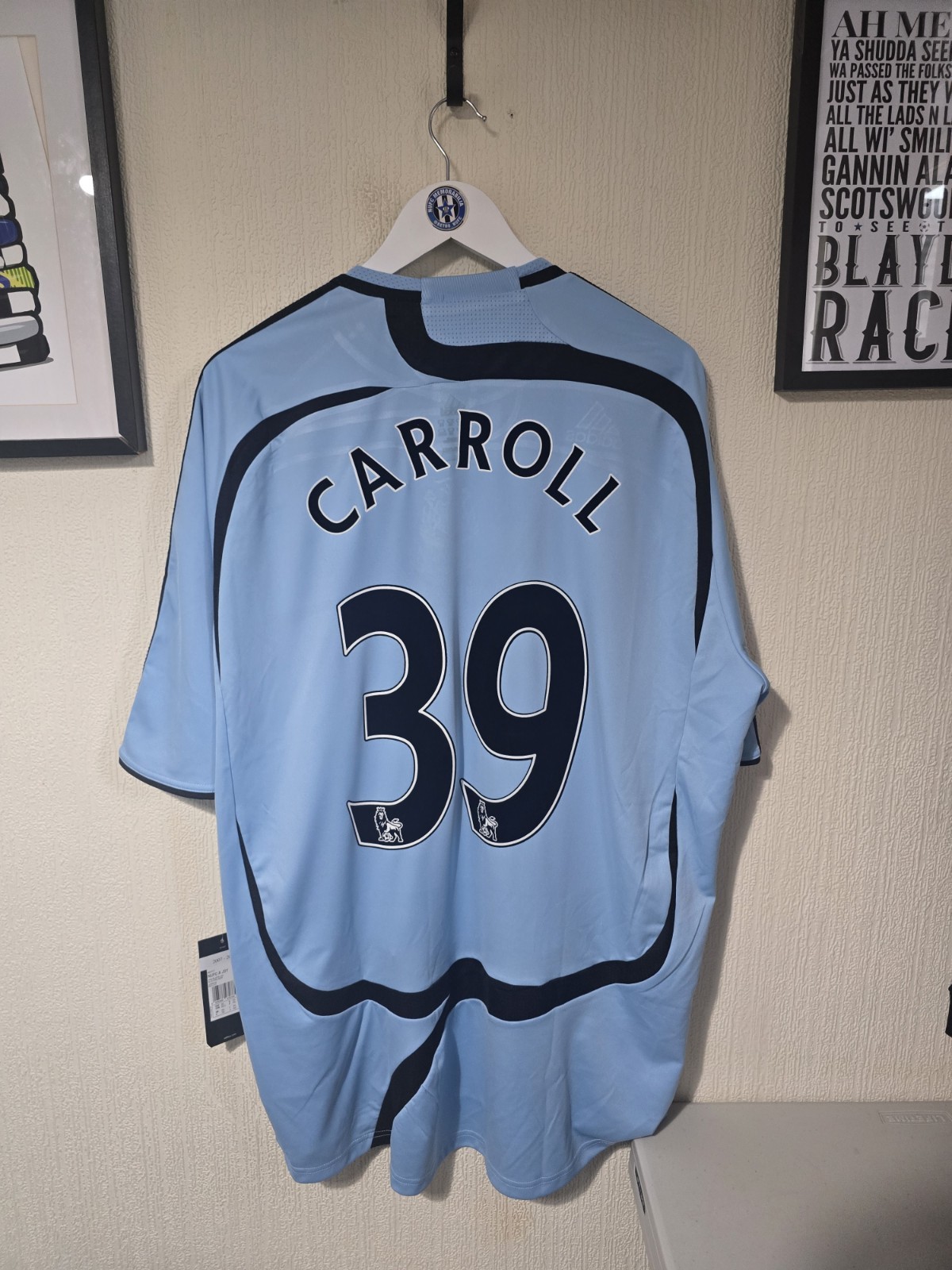 Newcastle United 2007/08 Adidas away shirt, BNWT, #39 CARROLL, XXL for sale on Ebay