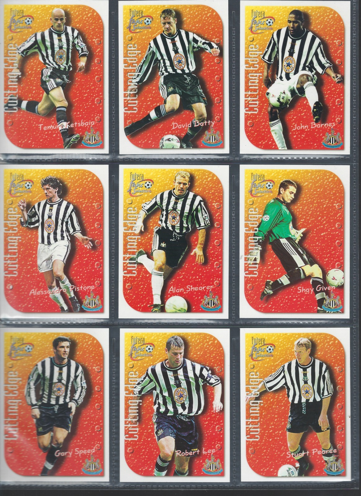 FUTERA 1999 FANS SELECTION - NEWCASTLE  COMPLETE CUTTING EDGE EMBOSSED CHASE SET for sale on Ebay