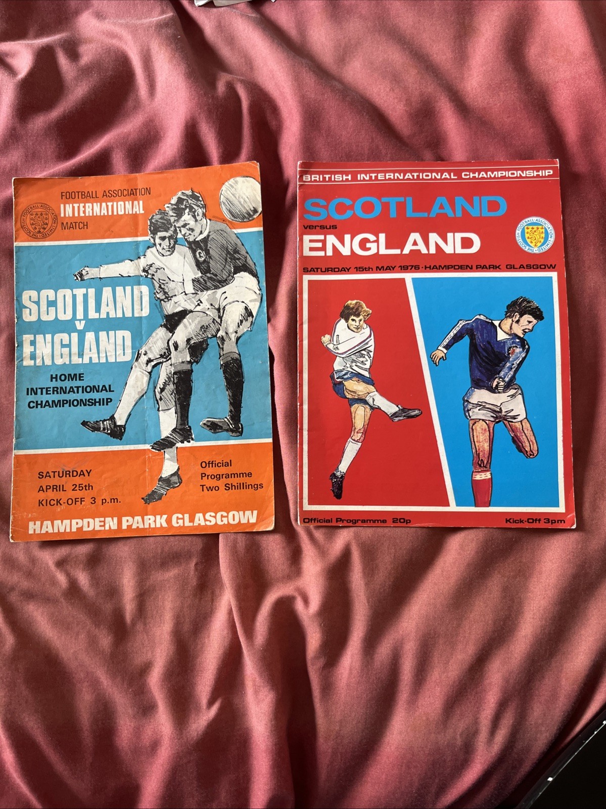 Scotland v England 1970 & 1976 at Hampden Park, Glasgow for sale on Ebay